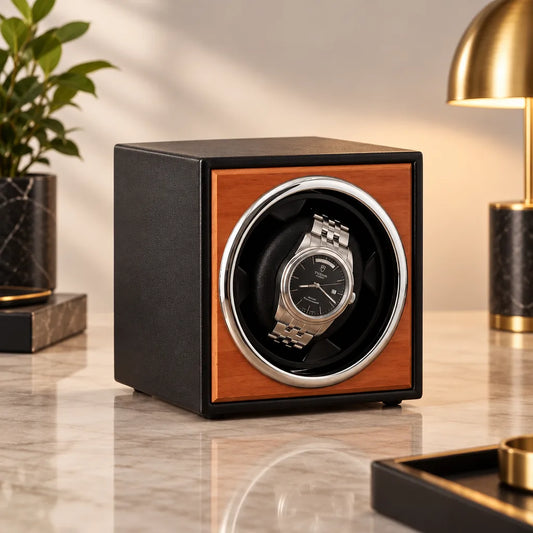Remontoir montre cube bois