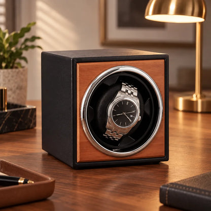 Remontoir montre cube bois